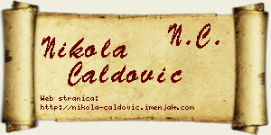Nikola Ćaldović vizit kartica